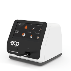 ECO Reader F200 - fluorescência com marcador európio, maior sensibilidade em relação aos testes rápidos oferecidos no mercado.
